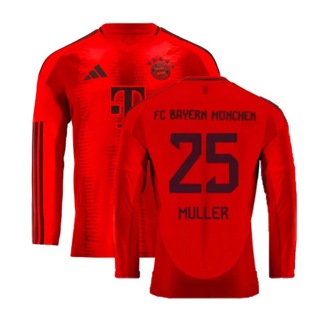 2024-2025 Bayern Munich Long Sleeve Home Shirt (Muller 25) — Shop Online