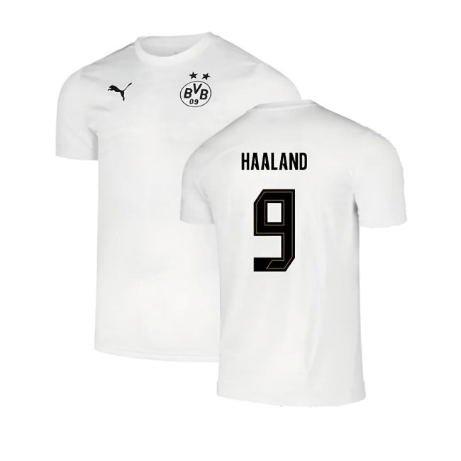 2024-2025 Borussia Dortmund Pre-Match Shirt (White) (Haaland 9) — Shop Now