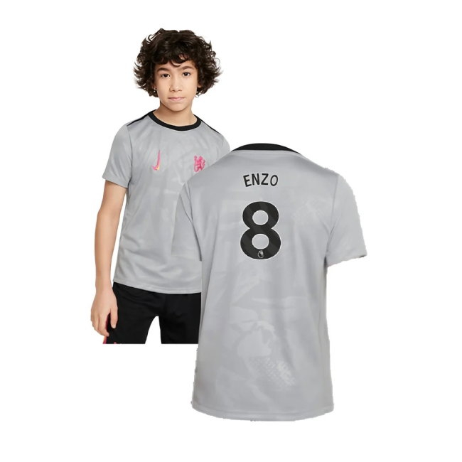 2024-2025 Chelsea Third Academy Pre-Match Shirt (Grey) - Kids (Enzo 8) — Buy Online