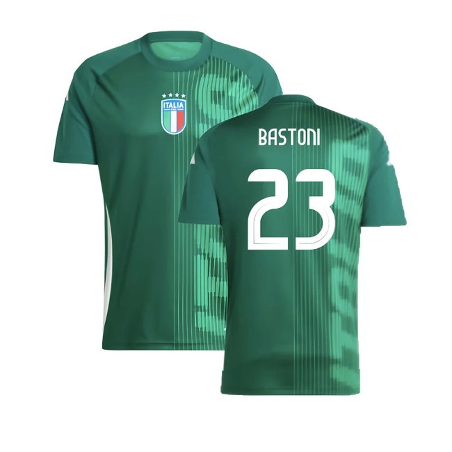 2024-2025 Italy Pre-Match Shirt (Green) (BASTONI 23) — Shop Now