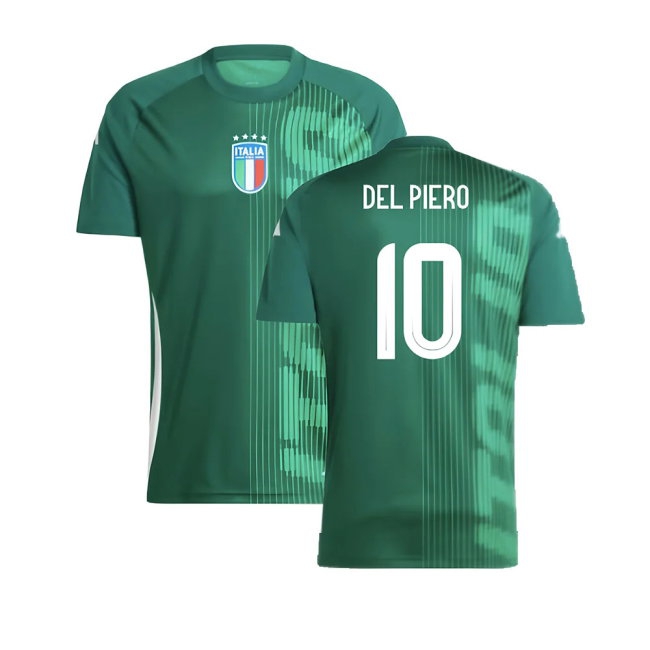 2024-2025 Italy Pre-Match Shirt (Green) (DEL PIERO 10) — Buy Now