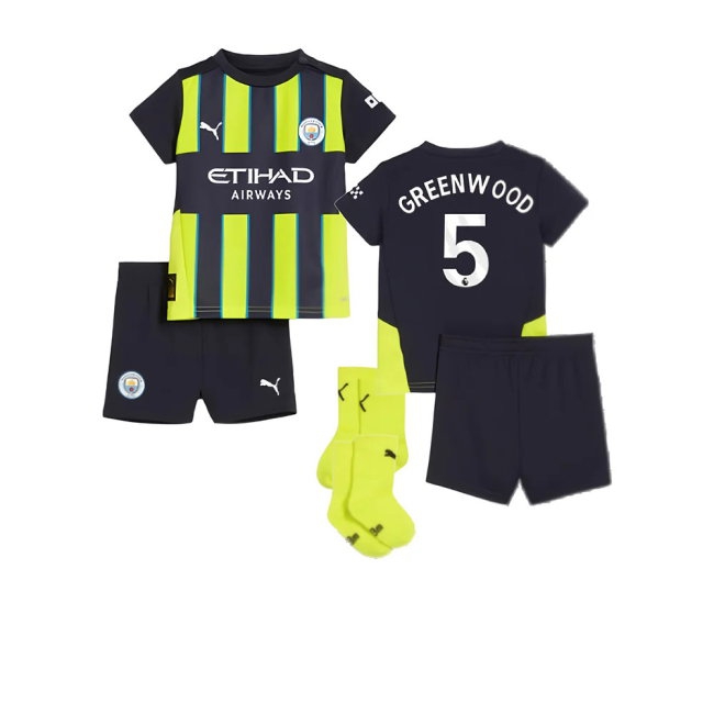 2024-2025 Man City Away Baby Kit (Greenwood 5) — Shop Online