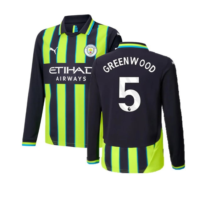 2024-2025 Man City Away Long Sleeve Shirt (Kids) (Greenwood 5) — Shop Now