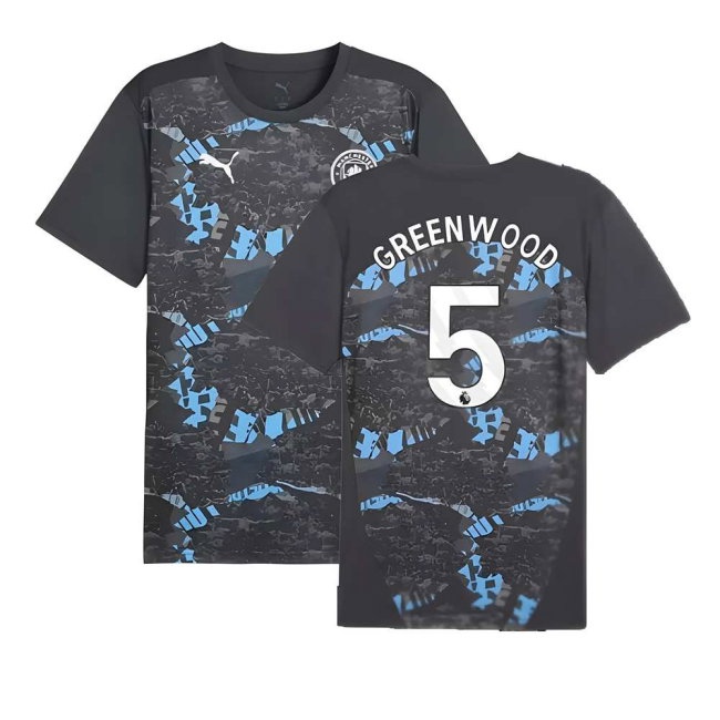 2024-2025 Man City Prematch SS Jersey (Strong Gray) (Greenwood 5) — Shop Now