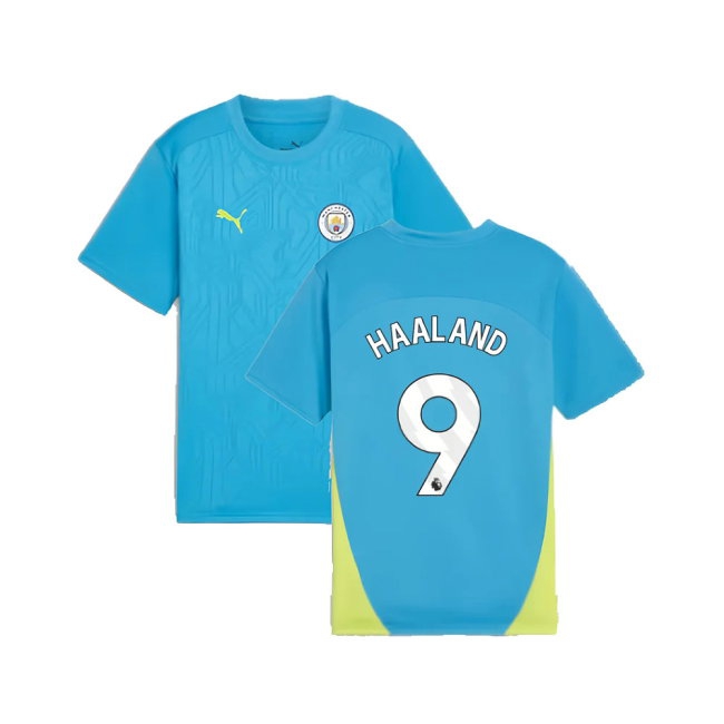2024-2025 Man City Training Shirt (Magic Blue) - Kids (Haaland 9) — Buy Online