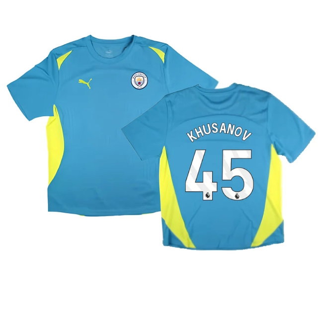 2024-2025 Man City Training Shirt Pro (Blue) (Khusanov 45)