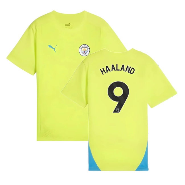 2024-2025 Man City Training Shirt (Yellow Glow) - Kids (Haaland 9) — Shop Now
