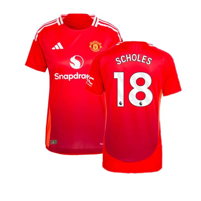 2024-2025 Man Utd Player Version Home Shirt (Womens) (Scholes 18) — Buy Now