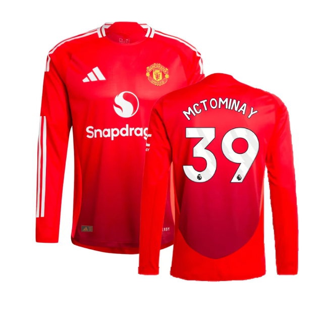 2024-2025 Man Utd match-style Long Sleeve Home Shirt (McTominay 39)