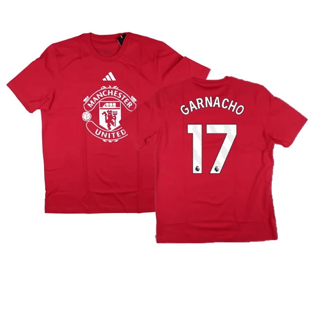 2024-2025 Man Utd DNA Graphic Tee (Red) (Garnacho 17) — Shop Online