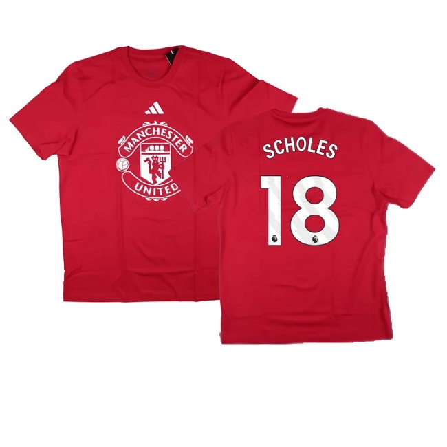 2024-2025 Man Utd DNA Graphic Tee (Red) (Scholes 18) — Buy Now