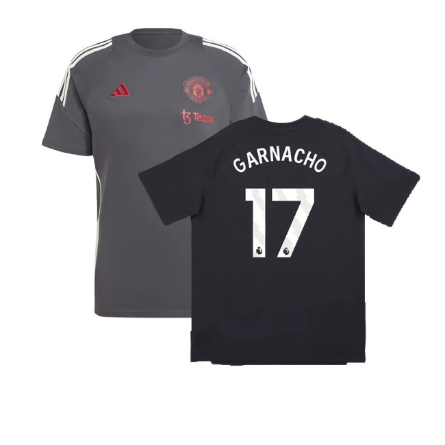2024-2025 Man Utd EU Training Tee (Carbon) (Garnacho 17) — Buy Now