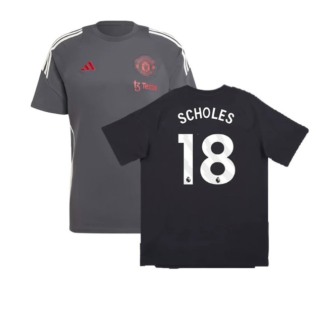 2024-2025 Man Utd EU Training Tee (Carbon) (Scholes 18) — Buy Online