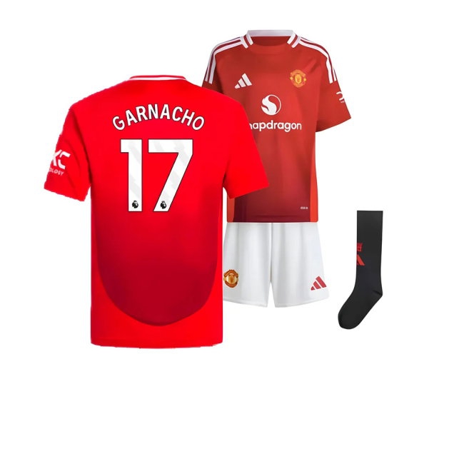 2024-2025 Man Utd Home Mini Kit (Garnacho 17) — Shop Now