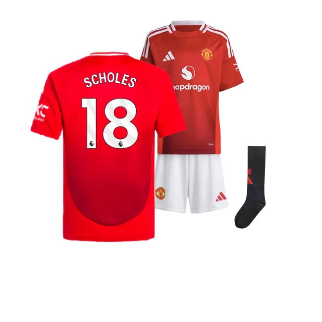 2024-2025 Man Utd Home Mini Kit (Scholes 18) — Shop Now