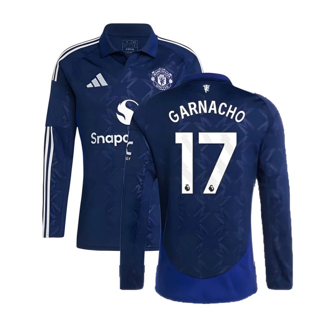 2024-2025 Man Utd Long Sleeve Away Shirt (Garnacho 17) — Shop Online