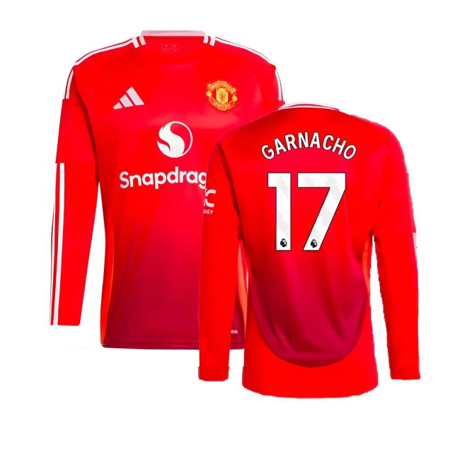 2024-2025 Man Utd Long Sleeve Home Shirt (Garnacho 17) — Buy Online