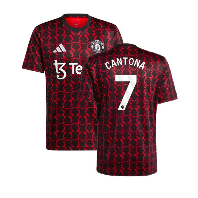 2024-2025 Man Utd Pre-Match Shirt (Black) (Cantona 7) — Buy Now
