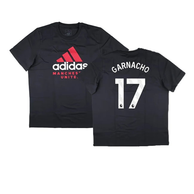 2024-2025 Man Utd Seasonal Graphic Tee (Night Grey) (Garnacho 17) — Shop Online