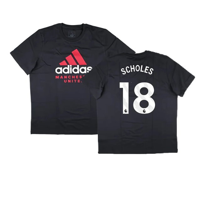 2024-2025 Man Utd Seasonal Graphic Tee (Night Grey) (Scholes 18) — Shop Online