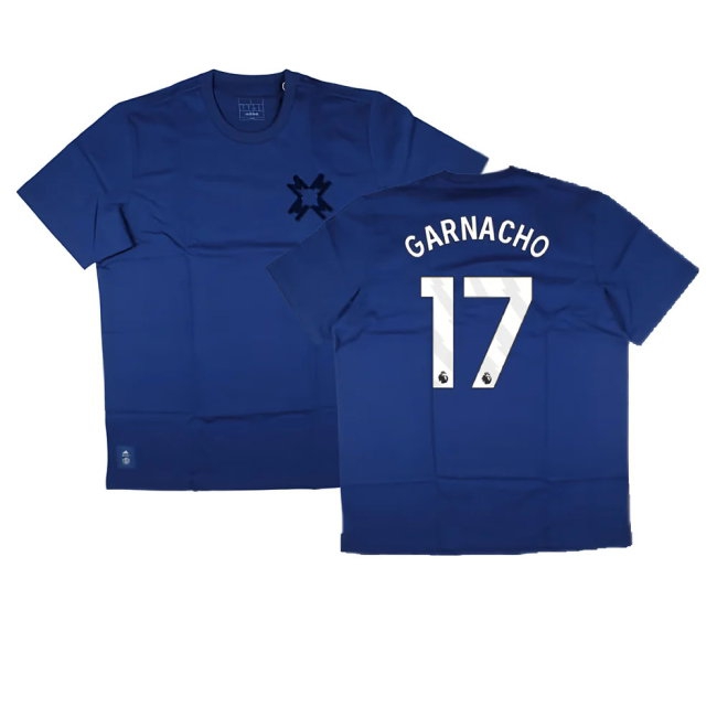 2024-2025 Man Utd Seasonal Tee (Victory Blue) (Garnacho 17) — Buy Online