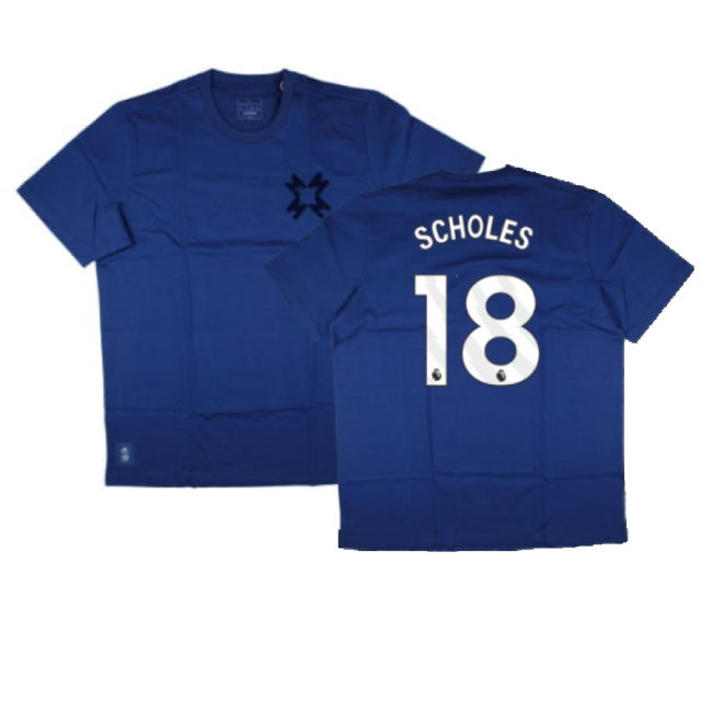 2024-2025 Man Utd Seasonal Tee (Victory Blue) (Scholes 18) — Buy Now