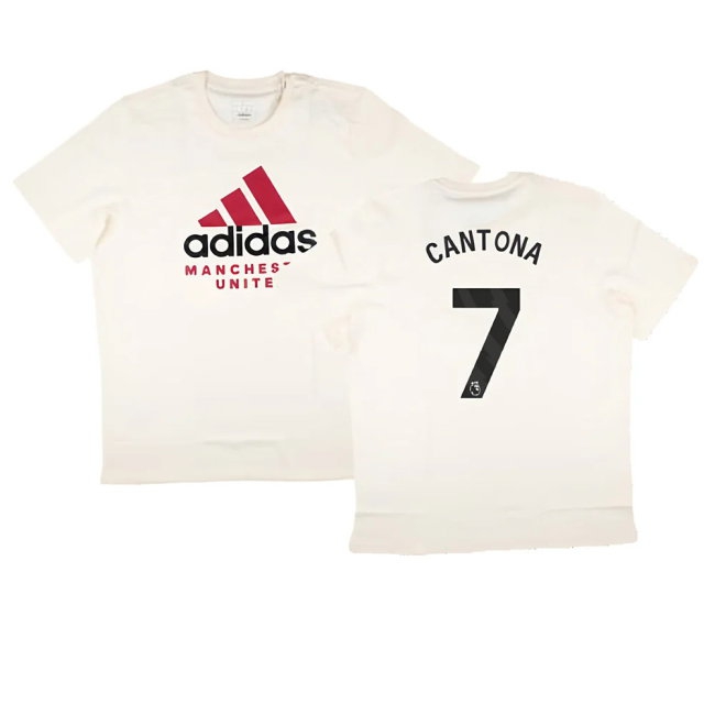 2024-2025 Man Utd SZN Graphic Tee (Cream White) (Cantona 7) — Buy Now