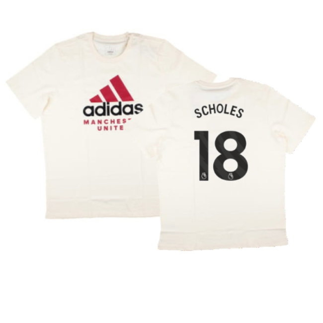 2024-2025 Man Utd SZN Graphic Tee (Cream White) (Scholes 18) — Buy Now