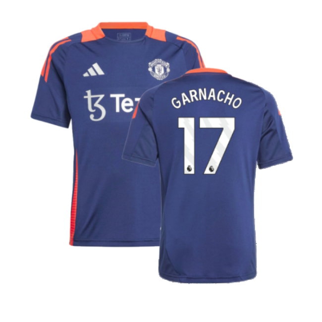 2024-2025 Man Utd Training Jersey (Night Indigo) - Kids (Garnacho 17) — Buy Online