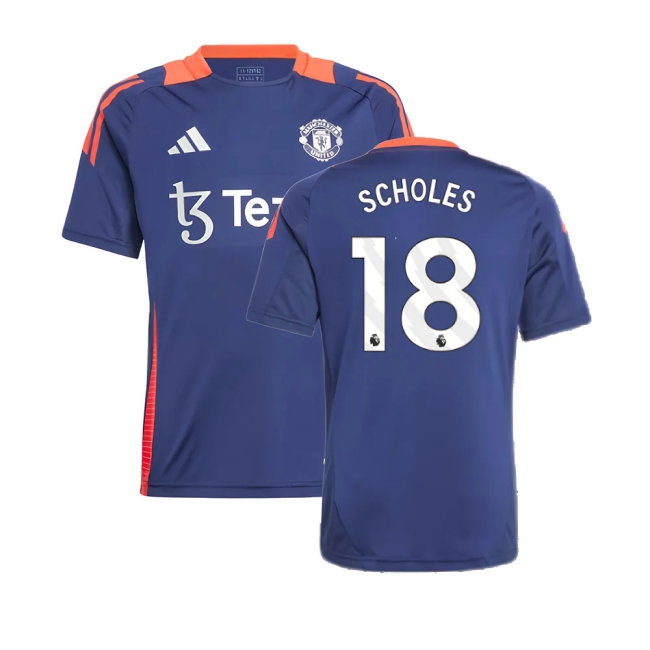 2024-2025 Man Utd Training Jersey (Night Indigo) - Kids (Scholes 18) — Shop Online