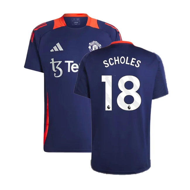2024-2025 Man Utd Training Jersey (Night Indigo) (Scholes 18) — Shop Now
