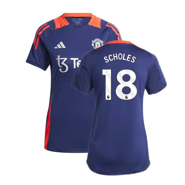 2024-2025 Man Utd Training Jersey (Night Indigo) - Womens (Scholes 18) — Shop Online