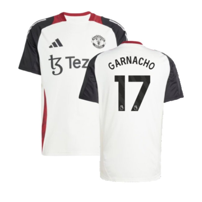 2024-2025 Man Utd Training Jersey (Off White) (Garnacho 17) — Shop Now