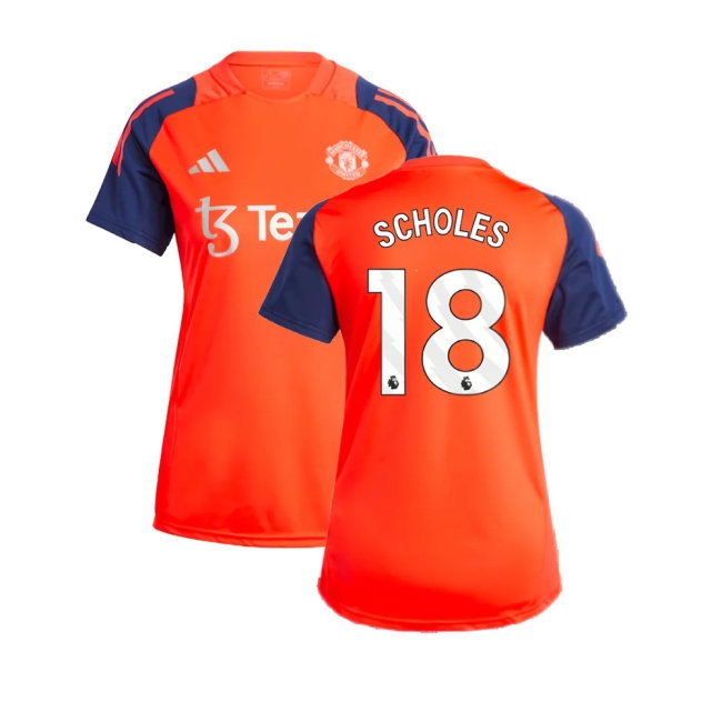 2024-2025 Man Utd Training Jersey (Red) - Womens (Scholes 18) — Buy Now