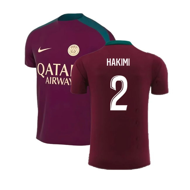 2024-2025 PSG Training Shirt (Bordeaux) - Kids (Hakimi 2)