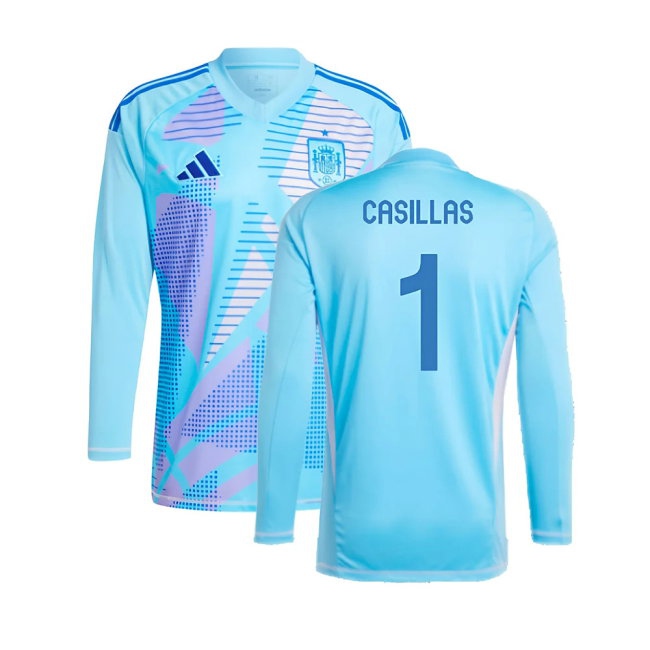 2024-2025 Spain Home LS Goalkeeper Shirt (Semi Blue) (Casillas 1) — Buy Now