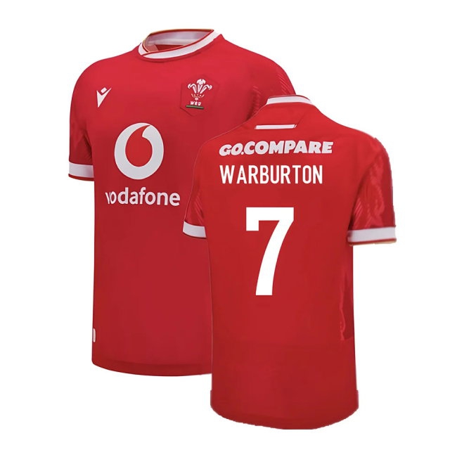 2024-2025 Wales Home Poly Replica Rugby Shirt (Warburton 7) — Buy Online