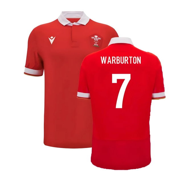 2024-2025 Wales WRU Home Cotton Rugby Shirt (Warburton 7) — Buy Online