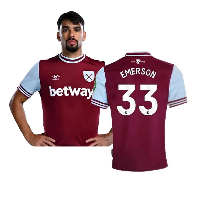 2024-2025 West Ham Home Shirt (Emerson 33) — Shop Now