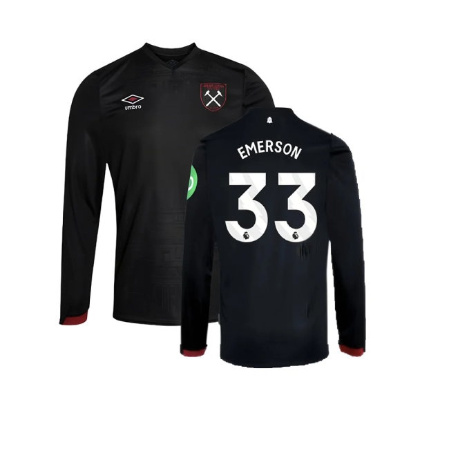 2024-2025 West Ham Long Sleeve Away Shirt (Kids) (Emerson 33) — Buy Online