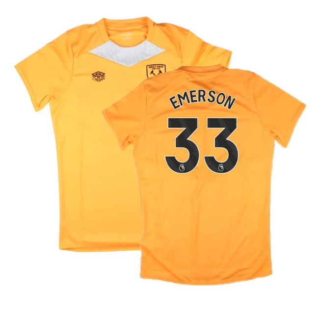 2024-2025 West Ham Training Jersey (Orange) - Kids (Emerson 33) — Buy Now