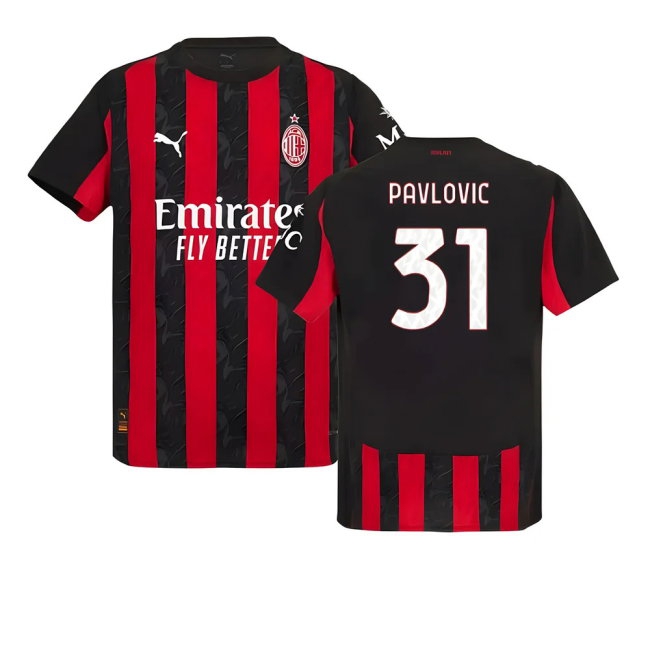 2025-2026 AC Milan Player Version Home Shirt (Pavlovic 31) — Buy Now