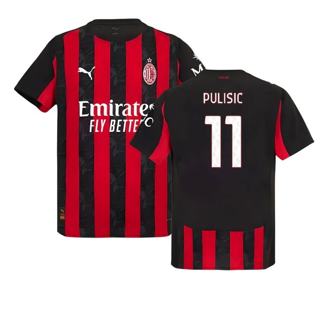 2025-2026 AC Milan Authentic Home Shirt (Pulisic 11)