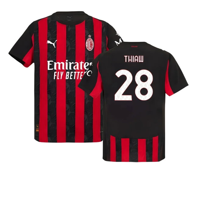 2025-2026 AC Milan Player Version Home Shirt (Thiaw 28) — Shop Online