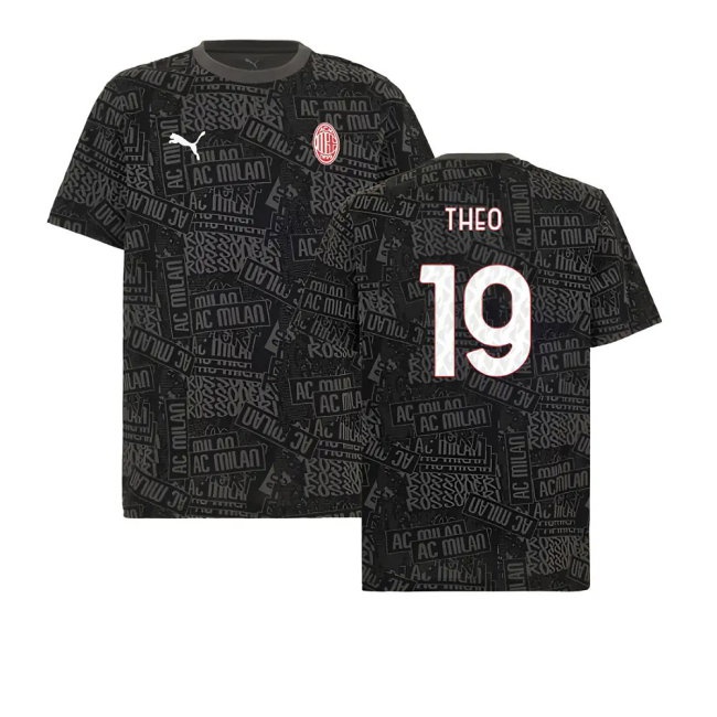 2025-2026 AC Milan ftblCulture Tee AOP (Black) (Theo 19) — Shop Online