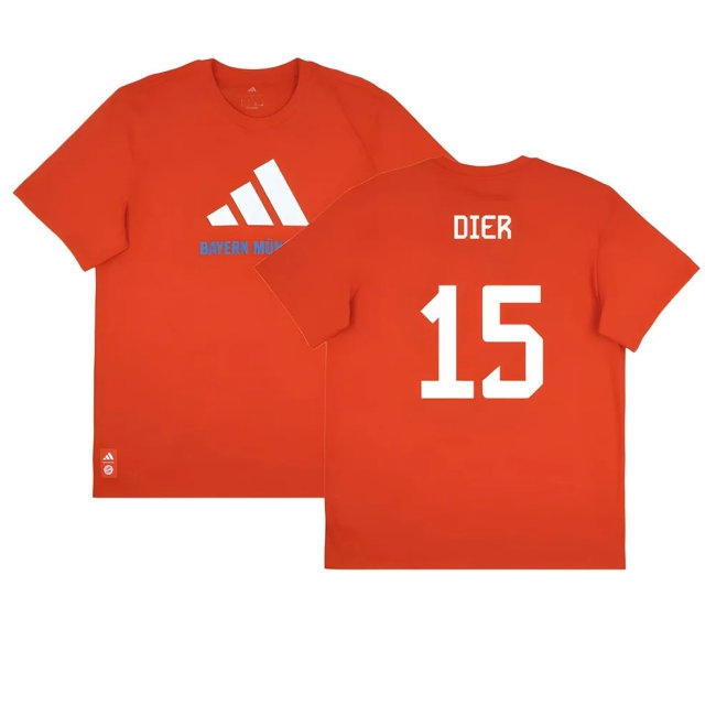2025-2026 Bayern Munich Seasonal Graphic Tee (Red) (Dier 15) — Buy Now