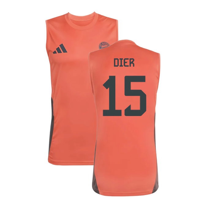 2025-2026 Bayern Munich Sleeveless Jersey (Easy Coral) (Dier 15) — Buy Now