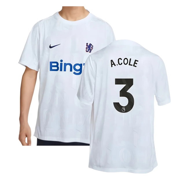 2025-2026 Chelsea Academy Pro Pre-Match Football Top (White) (A.Cole 3) — Shop Online