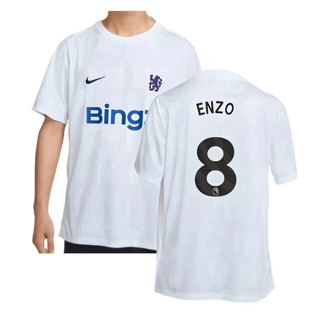 2025-2026 Chelsea Academy Pro Pre-Match Football Top (White) (Enzo 8) — Buy Now