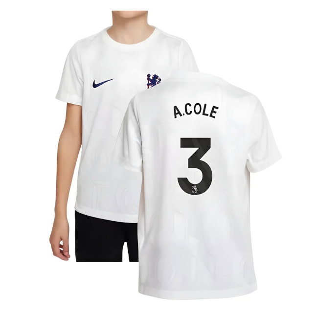 2025-2026 Chelsea Pre-Match Shirt (White) - Kids (A.Cole 3) — Buy Now